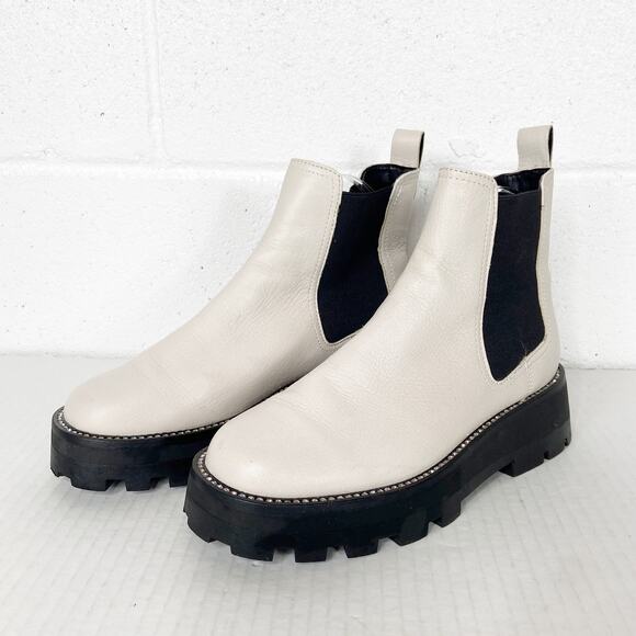 Karl Lagerfeld Lug Sole Boot Mayde White Leather Chunky Sole Size 7‎ - Picture 3 of 10